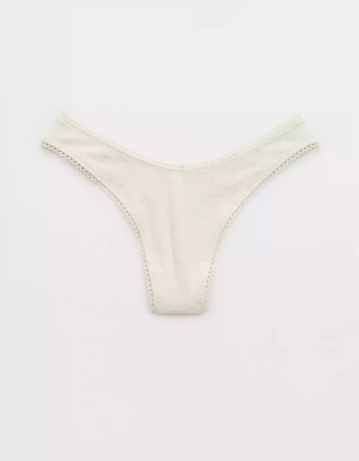 aerie Pointelle High Cut Thong Underwear ShopStyle
