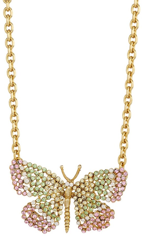 ALARRI 0.7 Carat 14K Solid Rose Gold Butterfly Necklace Opal Peridot 