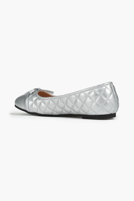 French Sole Embellished metallic quilted leather ballet flats