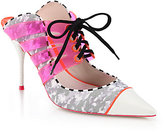 Thumbnail for your product : Jourdan Sophia Webster Clear Lace-Up, Leather & Fabric Mule Pumps