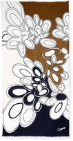 Thumbnail for your product : Diane von Furstenberg Petal Colorblock Voile Scarf, Blue/Brown