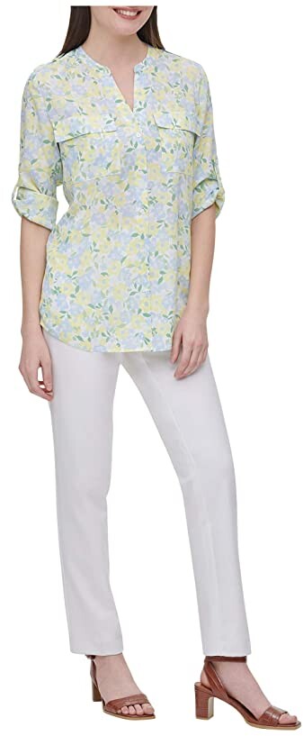 calvin klein yellow blouse