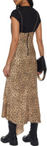 Thumbnail for your product : Alice + Olivia Harmony Asymmetric Leopard-print Burnout Crepe De Chine Midi Slip Dress