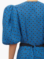 Thumbnail for your product : Johanna Ortiz Ancient Treasures Puff-sleeved Crepe Dress - Navy