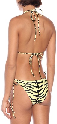 Saint Laurent Zebra-print bikini top