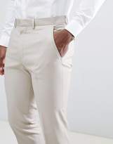 Thumbnail for your product : ASOS Design DESIGN Wedding Slim Suit Pants In Stone 100% Wool