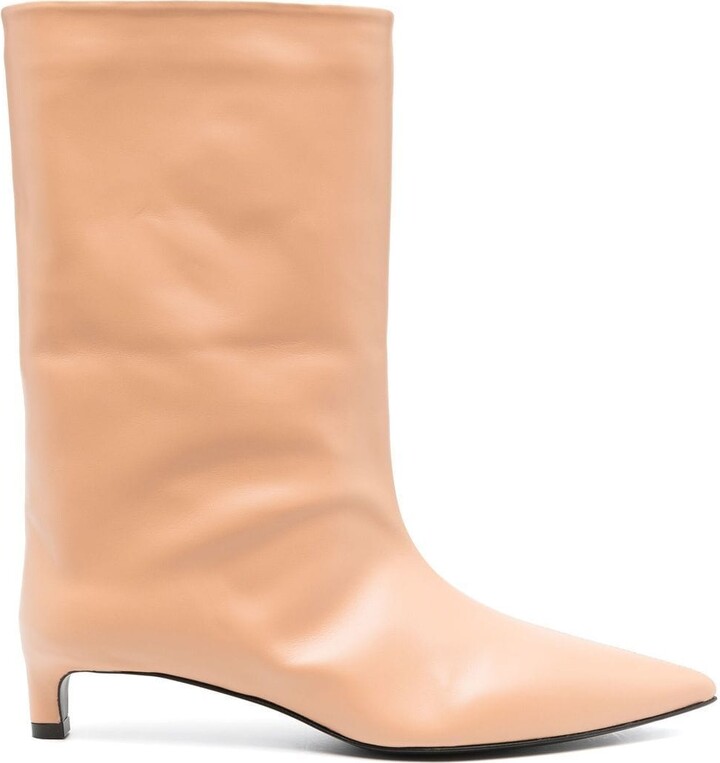 Jil Sander Pointed-Toe Kitten-Heel Boots - ShopStyle