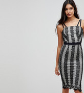 Thumbnail for your product : Little Mistress Tall Contrast Lace Midi Dress