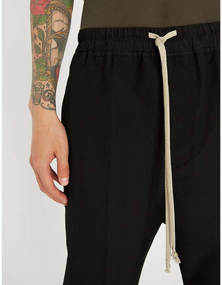 Rick Owens Dropped-crotch relaxed-fit straight wool trousers