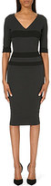 Thumbnail for your product : Victoria Beckham Icon v-neck striped silk-blend dress