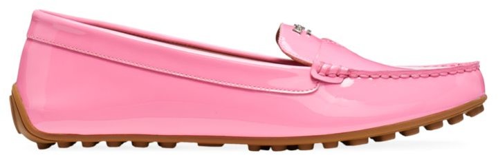 pink patent leather loafers