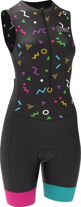 SIKMA Tutina Ciclismo Donna Imbottita - Trisuit Un Pezzo Con Tasche E Stampa Sublimata
