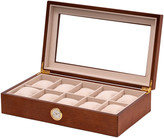 Thumbnail for your product : Bey-Berk Brown Wood 10-Watch Storage Case