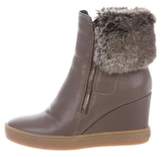 Thumbnail for your product : Aquatalia Leather Wedge Boots Brown Leather Wedge Boots
