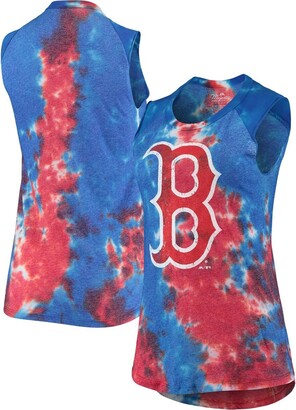 Majestic Women's Threads Red, Blue Boston Red Sox Tie-Dye Tri-Blend Muscle Tank Top