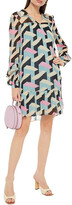 Thumbnail for your product : Diane von Furstenberg Heidi Gathered Printed Crepon Mini Dress
