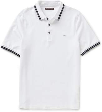 Michael Kors Greenwich Logo Collar Short-Sleeve Solid Polo Shirt