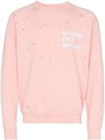 Thumbnail for your product : Satisfy slogan print distressed sweatshirt