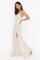 Thumbnail for your product : Nasty Gal Womens Floral Slit Cami Maxi Dress - White - 16
