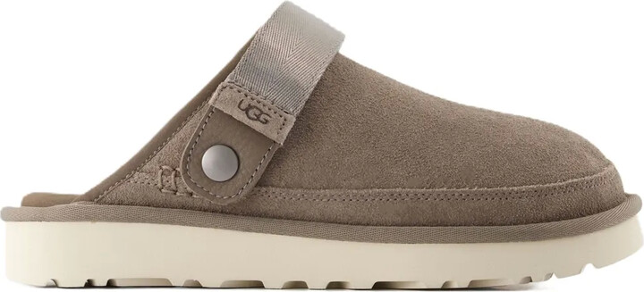 River Island Mens Grey Ri Branded Suede Mule Slippers ShopStyle