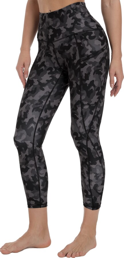 Free Leaper Women's High Waisted Printed Yoga Pants 7/8 Length