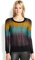 Thumbnail for your product : M Missoni Colorblock Ripple Knit Top