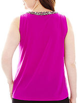 Thumbnail for your product : JCPenney Worthington Jeweled Drape-Neck Top - Plus