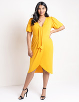 Thumbnail for your product : ELOQUII Puff Sleeve Tulip Hem Dress