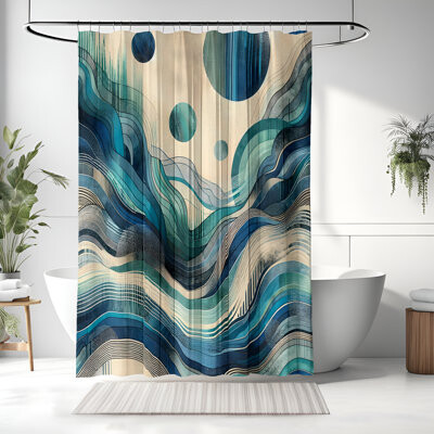 Bungalow Rose Cellie Abstract Shower Curtain