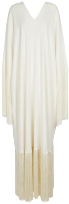 Oscar de la Renta Fringed silk gown