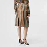 Thumbnail for your product : Burberry Box Pleat Detail Icon Stripe A-line Skirt