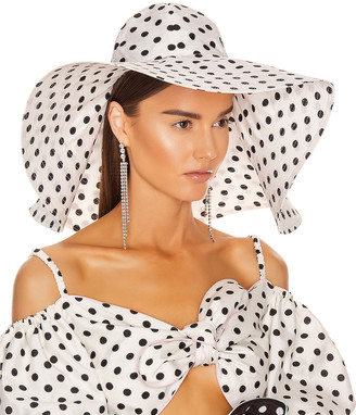 MARIANNA SENCHINA Floppy Hat in White & Black Polka Dot | FWRD