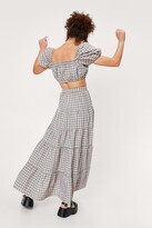 Thumbnail for your product : Nasty Gal Womens Gingham Print Tiered Maxi Skirt - Green - 8
