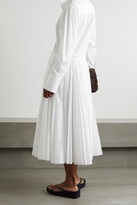 Thumbnail for your product : Jil Sander Pintucked Pleated Organic Cotton-poplin Midi Dress - White