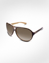 Thumbnail for your product : Marc Jacobs Signature Two-tone Aviator Plastic Sunglasses