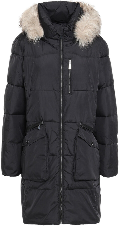 dkny walker faux fur hooded down parka