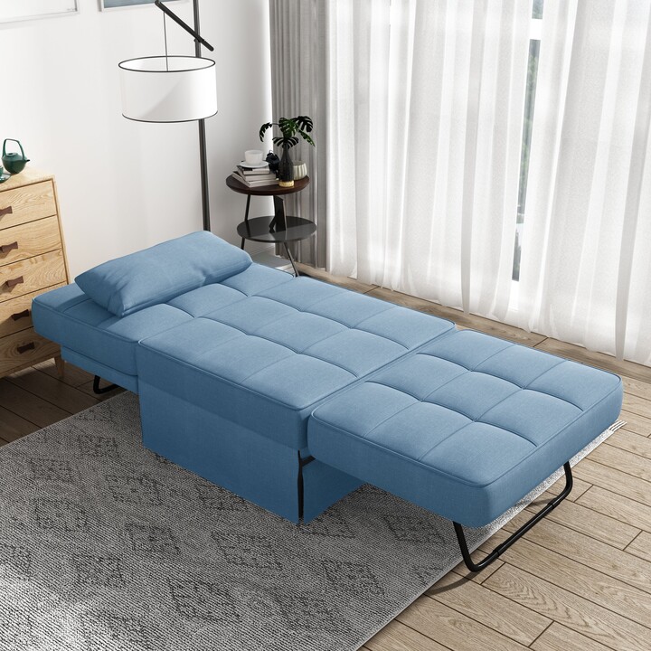 GEROJO Convertible Living Room Bed Room Sofa Bed Ottoman with Five