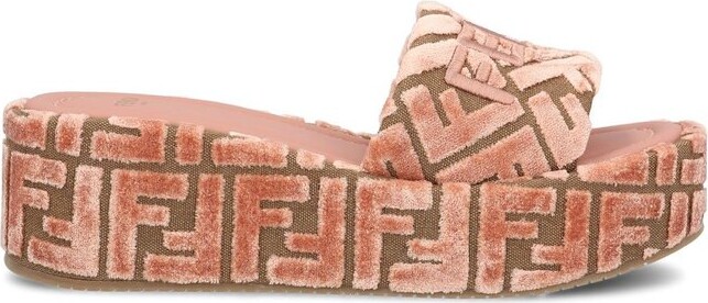 Fendi Velvet Platform Sandals
