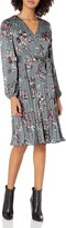 Adrianna Papell Womens Eyelet Lace and Chiffon Combo Gown