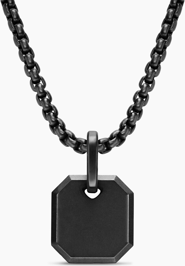 David Yurman Octagonal Amulet in Black Titanium | Men's