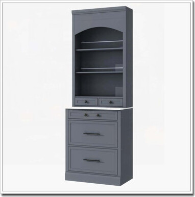 17 Stories [Assembly Video Provided] TOPMAX Modern 83.7inch High Kitchen Pantry, Freestanding Tall Kitchen Hutch with Faux Marble Top, Display Cupboard Cabinet w