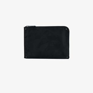 Valentino Black Camouflage Rockstud laptop bag