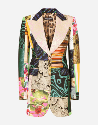 Dolce & Gabbana Single-breasted patchwork jacquard blazer