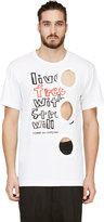 Thumbnail for your product : Comme des Garcons Homme Plus White Cut-Out "Live Free" T-Shirt