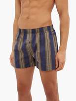 Thumbnail for your product : Hanro Pack Of Two Cotton-poplin Boxer Shorts - Mens - Blue Multi
