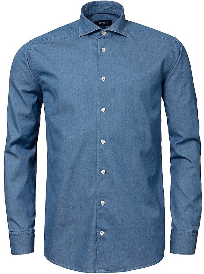 Eton Contemporary Fit Denim Casual Shirt - ShopStyle