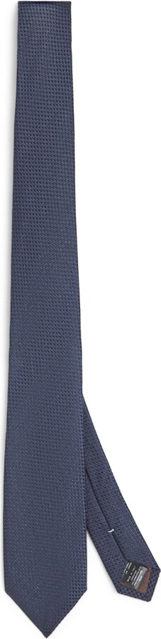 Canali Silk-Linen Jacquard Tie