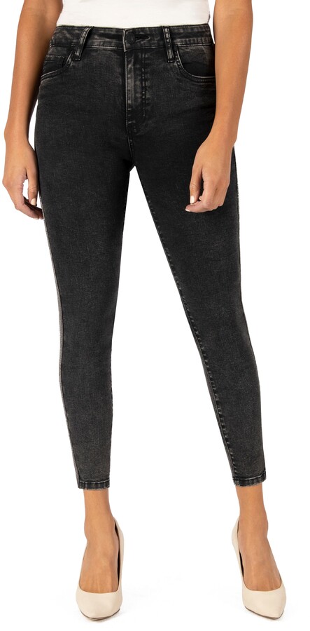 black jeans with white stripe down the side