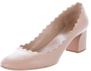 Chloé Scalloped Leather Pumps