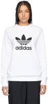 Thumbnail for your product : adidas White Trefoil Crew Sweatshirt